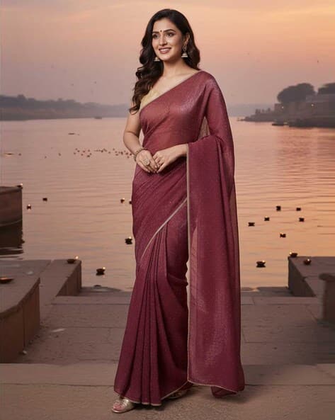Nyrika Women Saree with Lace Border