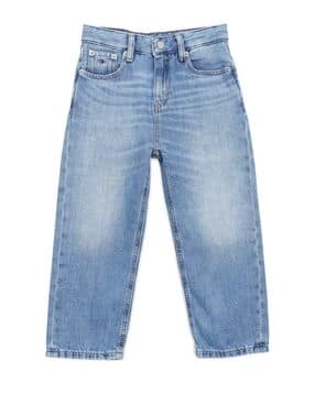 Boys Mid-Wash Loose Fit Mid Rise Jeans-image-47
