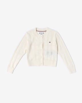 tommy hilfiger Girls Relaxed Fit Cotton Round Neck Cardigan-picture-17