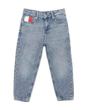 Boys Mid-Wash Regular Fit Mid Rise Jeans-image-3