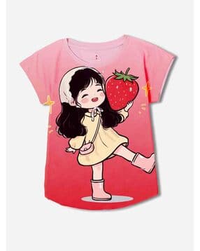 wear your mind Girls Regular Fit Graphic Top-picture-46