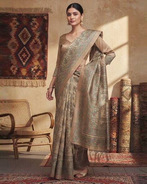 Nyrika Women Printed Saree with Tassels