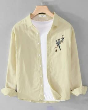 Men Embroidered Regular Fit Shirt