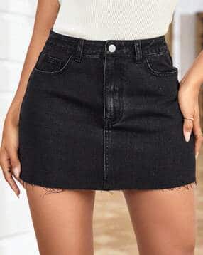High-Rise Denim Mini Skirt-image-22