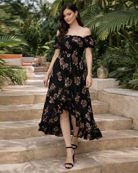 Women Floral Print Fit & Flare Dress  -image-5