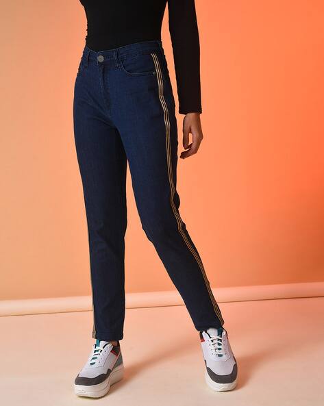 PINACOLADA Striped Full-Length Jeans
