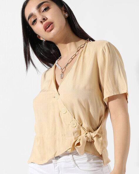 PINACOLADA Button-Front Wrap Top
