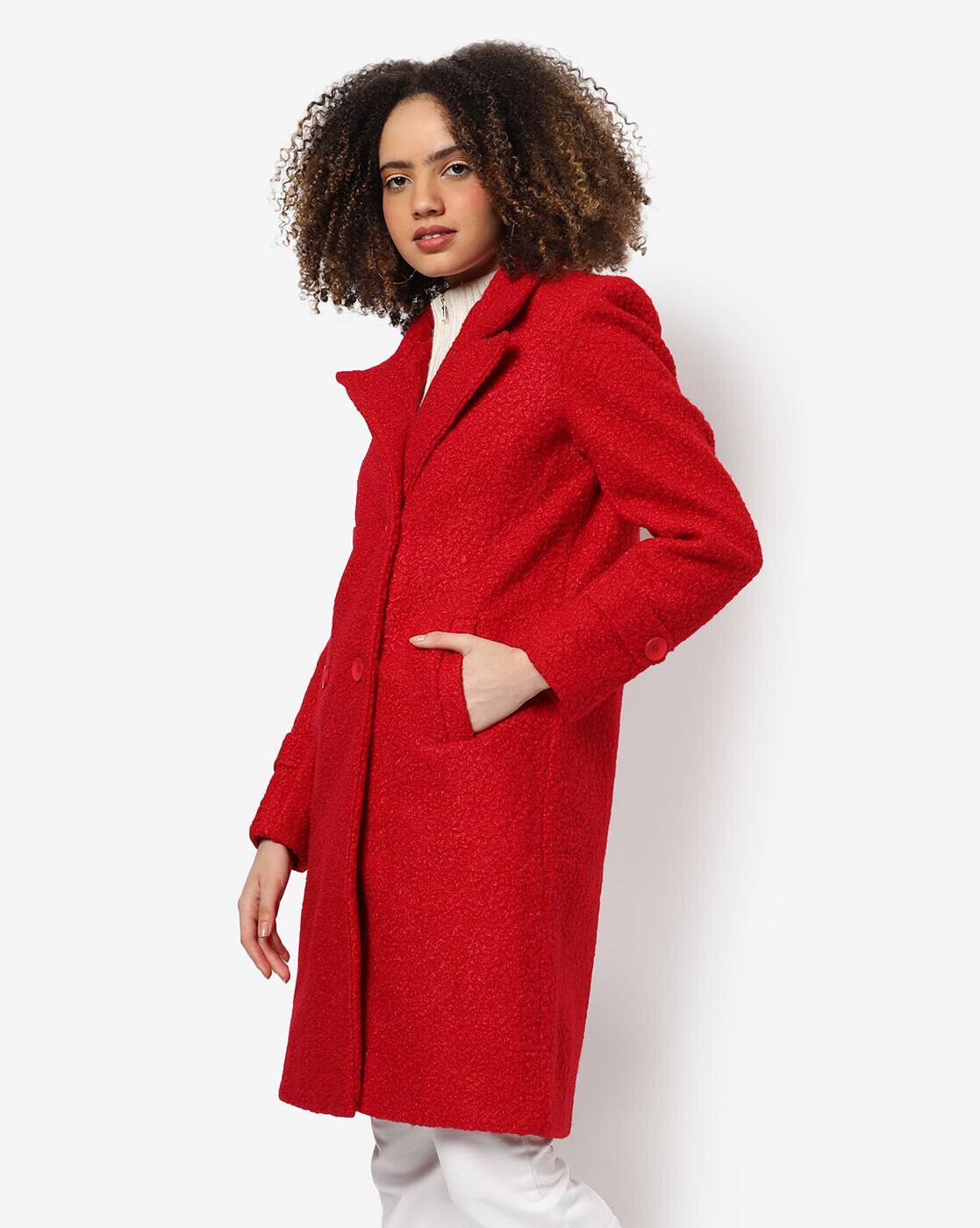 Buy PINACOLADA Solid Full Sleeve Long Coat Online | Ajio.com