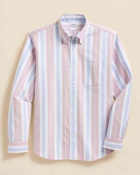 brooks brothers Men Friday Striped Regular Fit Cotton Oxford Sports Shirt-picture-13