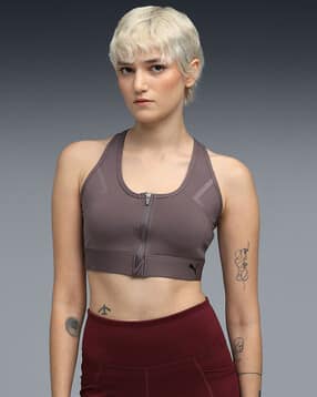 Front Zip High Impact Support Sports Bra-image-36