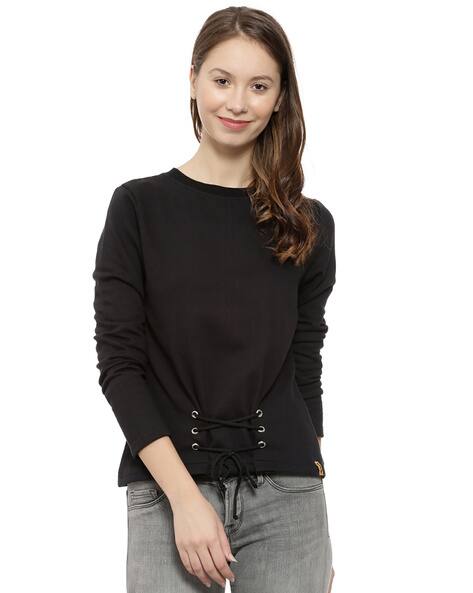 PINACOLADA Round-Neck Sweatshirt with Criss-Cross