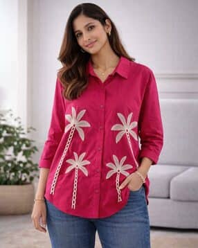 buda jeans co Women Embroidered Relaxed Fit Shirt-picture-15