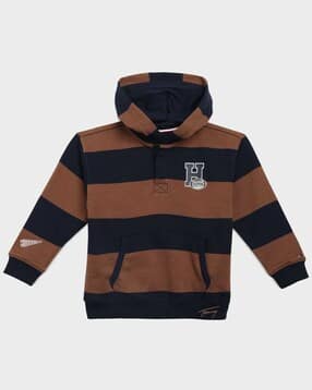 tommy hilfiger Boys Striped Regular Fit Cotton Hoodie-picture-48