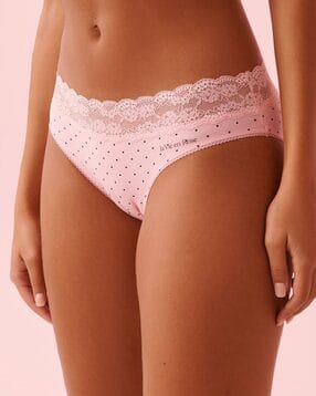 la vie en rose Cotton and Lace Band Bikini Panty-picture-0