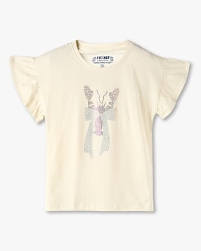 kg frendz Girls Embellished Regular Fit Round-Neck T-Shirt-picture-22