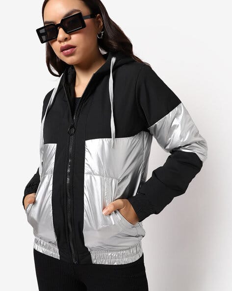 PINACOLADA Colourblock Biker Jacket with Insert Pockets