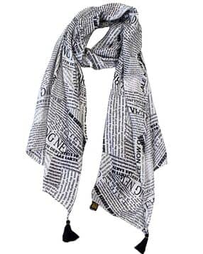 desi butik Women Typographic Print Scarf with Tassels-picture-43