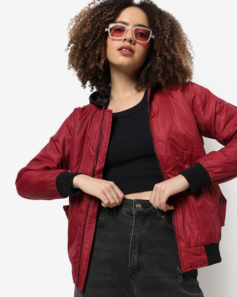 PINACOLADA Bomber Jacket with Zip Closure