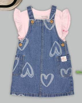 pantaloons baby Heart Print Dress & Top Set-picture-32