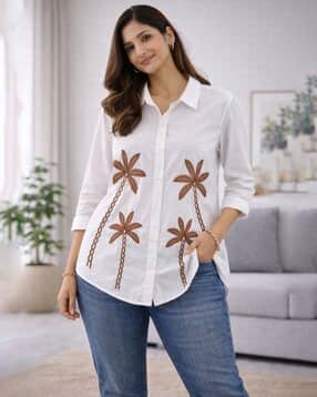 buda jeans co Women Embroidered Relaxed Fit Shirt-picture-21