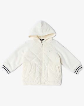 tommy hilfiger Girls Relaxed Fit Nylon Hooded Neck Quilted Jacket-picture-25