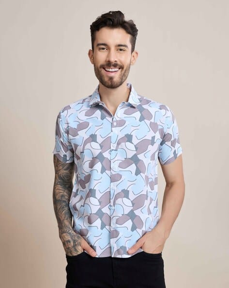 Buda Jeans Co Men Abstract Regular Fit T-Shirt