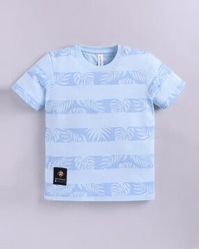 giniekids Boys Striped Regular Fit Round-Neck T-Shirt-picture-47