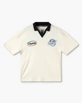 Boys Printed Boxy Fit Polo T-Shirt-image-4