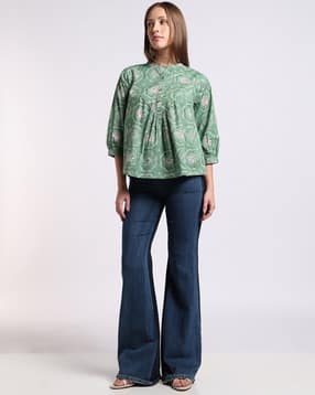 svrnaa by azorte Women All-Over Print Regular Top-picture-41