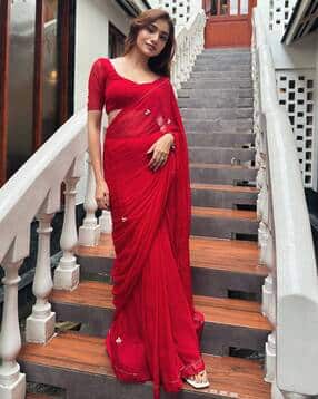 revangi Women Embroidered Chiffon Saree-picture-28