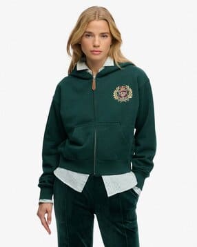 superdry Women Country Club Regular Fit Zip-Front Hoodie-picture-39