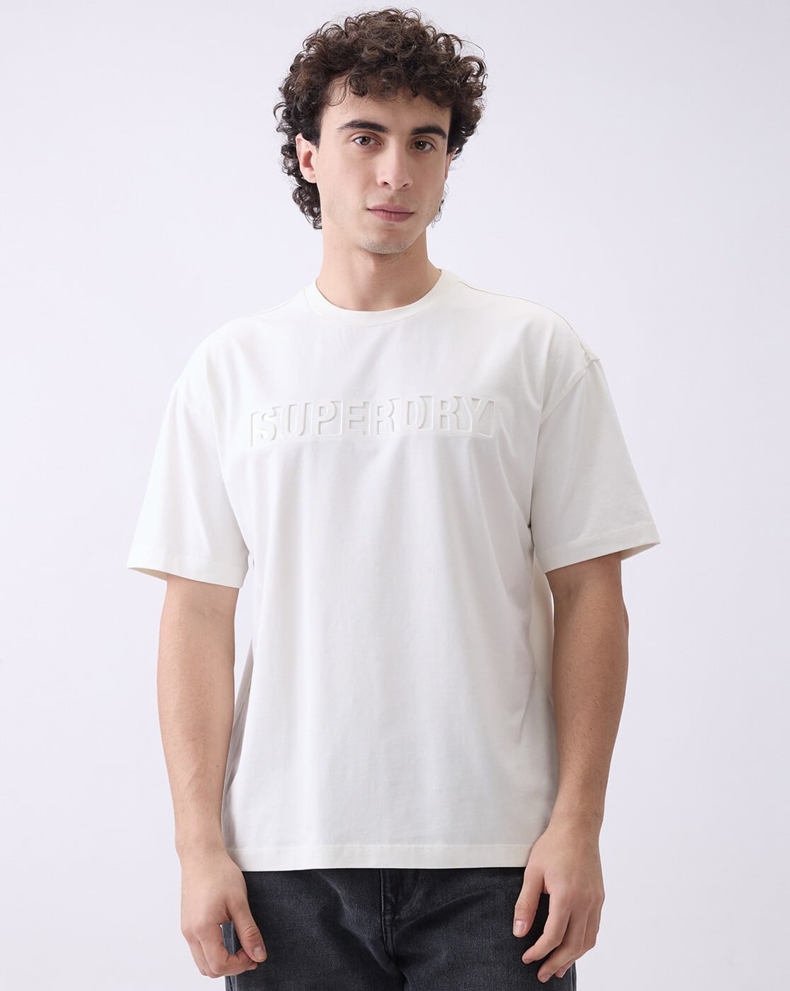 Logo Debossed Luxe Regular Fit T-Shirt