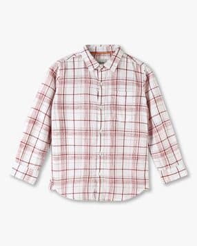 lee cooper Boys Checkered Single Pocket Slim Fit Shirt-picture-35