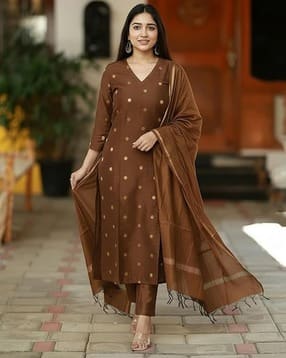 aaghnya fashion Women Printed 3-Piece Straight Kurta Set-picture-18