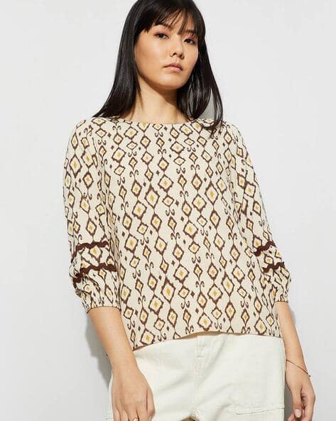 Fame forever by lifestyle Women Printed Regular Fit Round-Neck Top