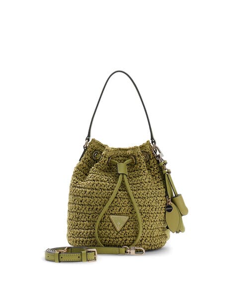 GUESS Women Textured Ofelia Top-Handle Paper Bucket Potli Bag