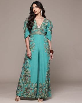ritu kumar Women Floral Print V-Neck Jumpsuit-picture-10