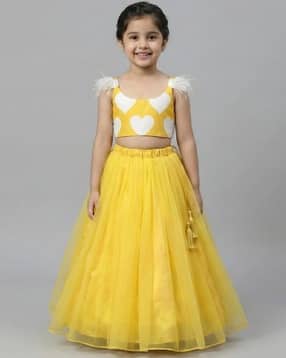 kidsflower Girls Heart Print 2-Piece Lehenga with Choli-picture-26