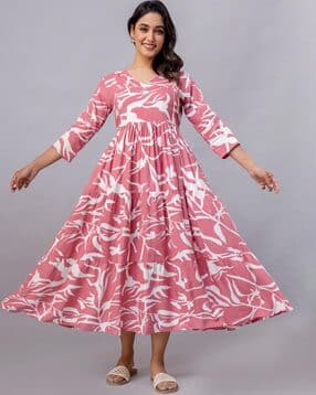 swarnkar creation Women Printed Fit & Flared Dress-picture-23