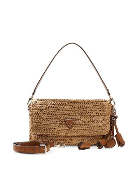 GUESS Women Ofelia Textured Paper Flap Shoulder Bag