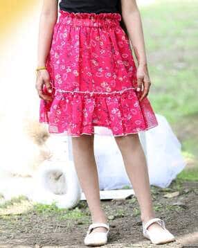 cutiekins Girls Floral Print Flared Skirt-picture-12
