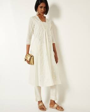max Women Floral Applique Kalidar Kurta-picture-25