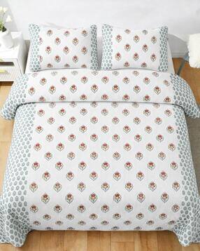 rrc Floral Print Double Bed Cover with Pillow Covers-picture-50