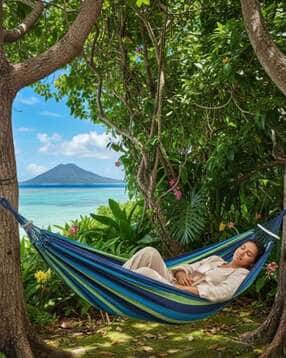 baskety Cotton Wood Outdoor Camping Canvas Hanging Hammock -picture-45