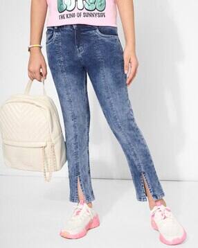 pantaloons junior Girls Mid-Rise Elasticated Waist Jeans-picture-15