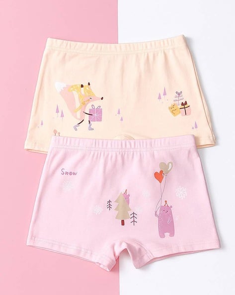 Gialon Girls Pack of 5 Printed Briefs