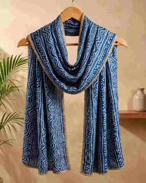 akshadeep Women Bandhani Print Dupatta with Lace Border -picture-52