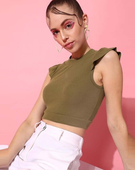 STREET9 Women Ribbed Slim Fit Top