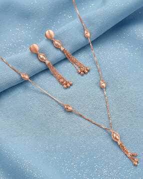 giva Women Sterling Silver Rose Gold-Plated Symphony Necklace & Earrings Set-picture-25