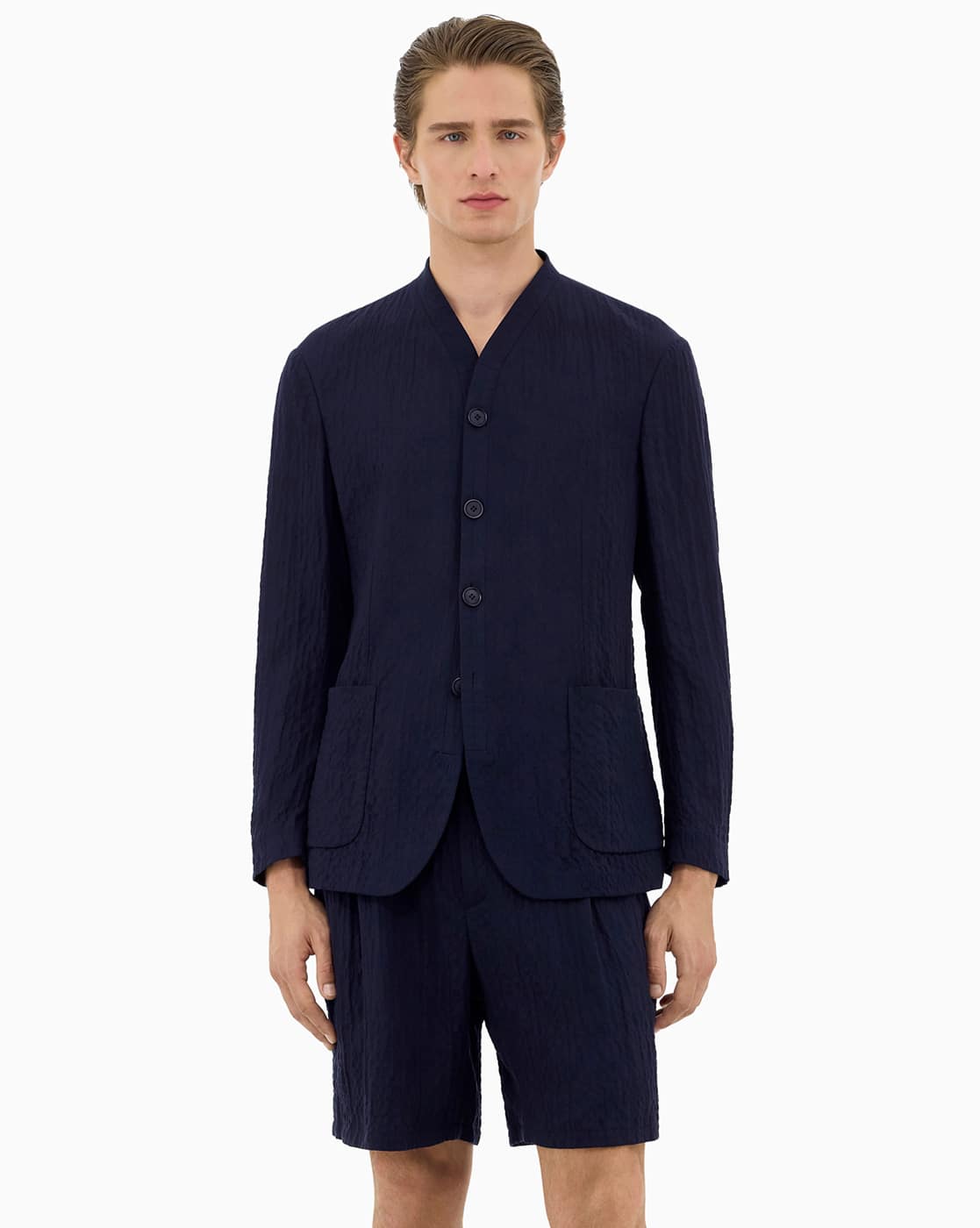 Buy GIORGIO ARMANI ASV Regular Fit Lyocell Silk Froisse Single